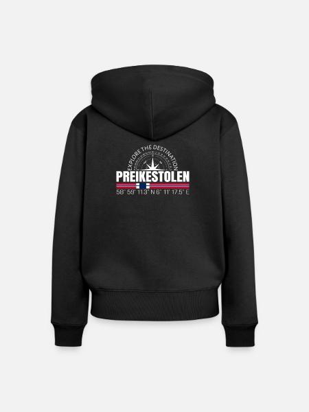 Preikestolen - Frauen Premium Bio Zip Hoodie - Schwarz