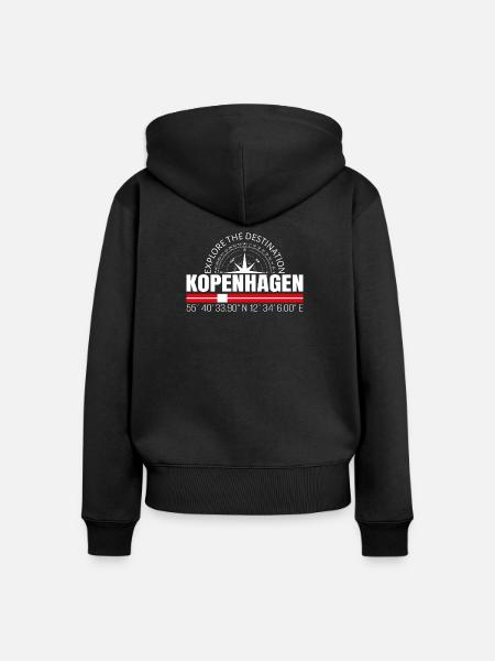 Kopenhagen - Frauen Premium Bio Zip Hoodie - Schwarz