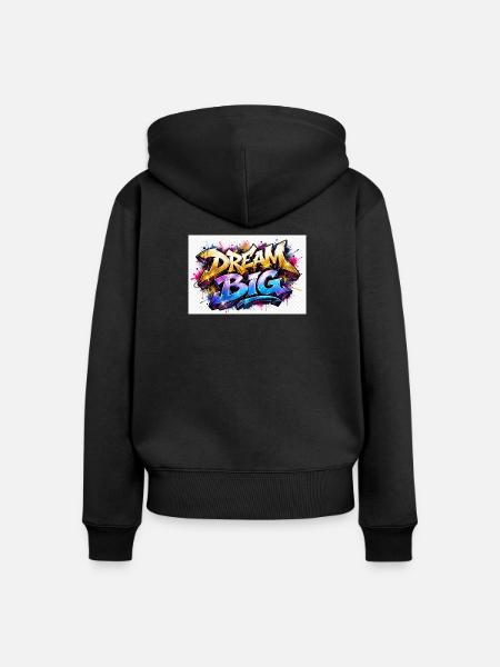 Dream Big Graffiti Druckkunst - Frauen Premium Bio Zip Hoodie - Schwarz