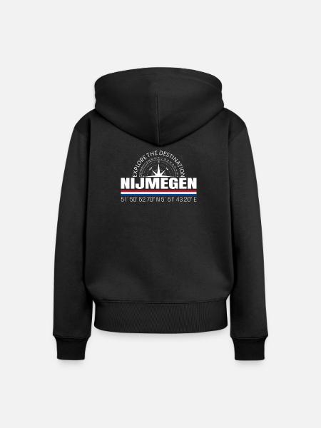Nijmegen - Frauen Premium Bio Zip Hoodie - Schwarz