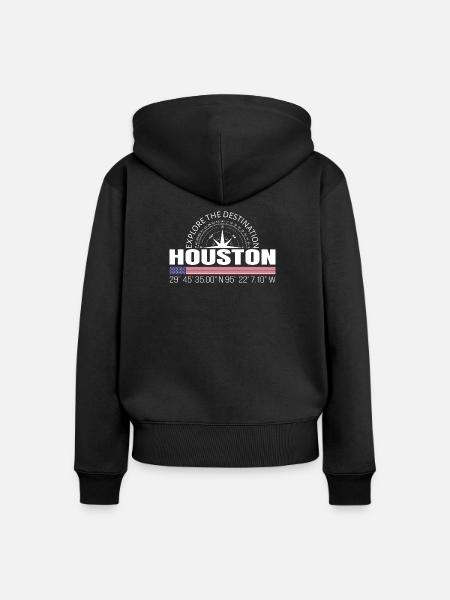 Houston - Frauen Premium Bio Zip Hoodie - Schwarz