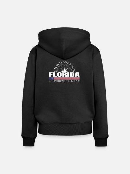 Florida - Frauen Premium Bio Zip Hoodie - Schwarz