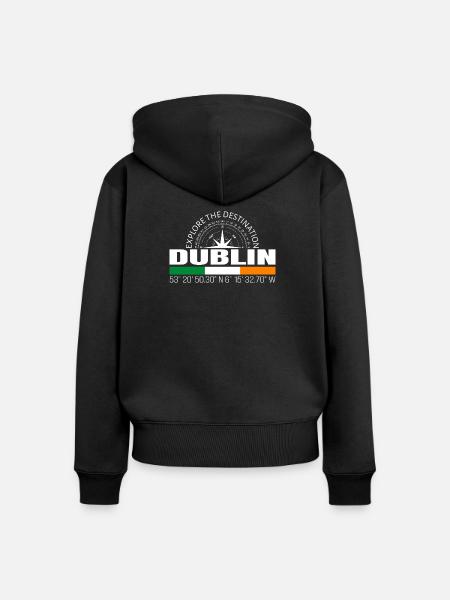 Dublin - Frauen Premium Bio Zip Hoodie - Schwarz