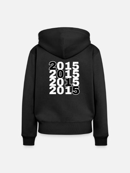 2015 - Frauen Premium Bio Zip Hoodie - Schwarz