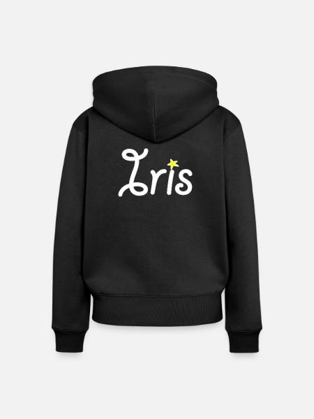 Iris - Frauen Premium Bio Zip Hoodie - Schwarz