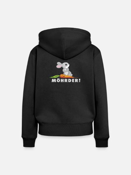 Möhrder - Frauen Premium Bio Zip Hoodie - Schwarz