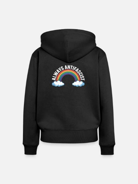 Always Antifascist – Antifa Tee - Frauen Premium Bio Zip Hoodie - Schwarz