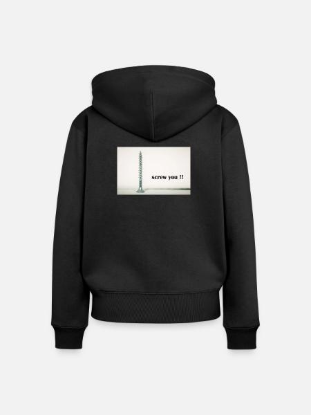 screw you - Frauen Premium Bio Zip Hoodie - Schwarz