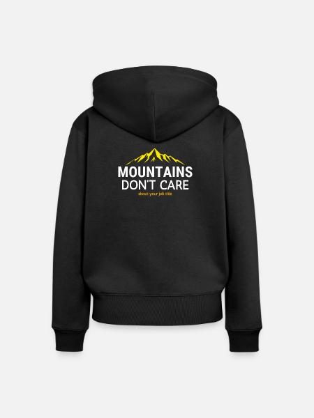 Berge kennen keinen Titel - Frauen Premium Bio Zip Hoodie - Schwarz