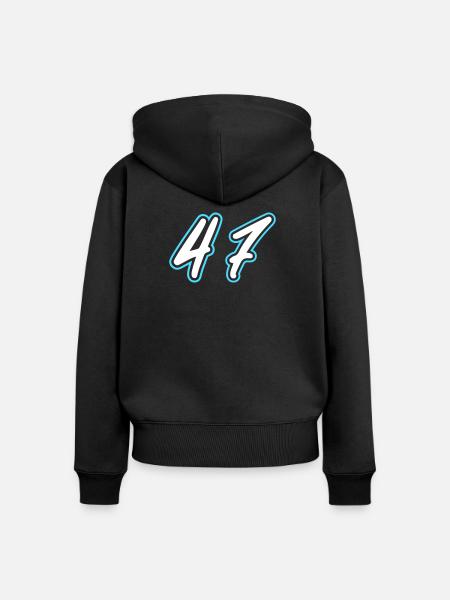 47 Zahl symbol - Frauen Premium Bio Zip Hoodie - Schwarz