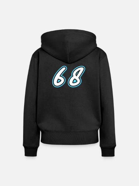 68 Zahl symbol - Frauen Premium Bio Zip Hoodie - Schwarz