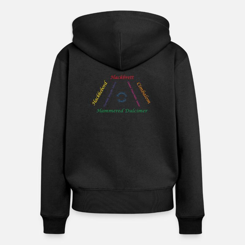 Famille Dulcimer Coloré - Sweat à capuche zippé Premium bio Femme - noir