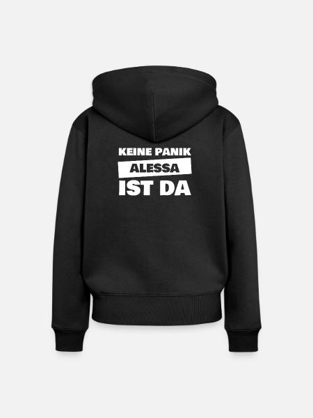 Vorname Alessa - Frauen Premium Bio Zip Hoodie - Schwarz