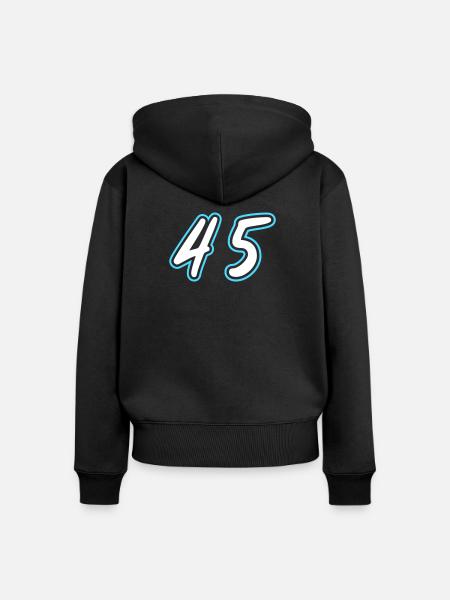45 Zahl symbol - Frauen Premium Bio Zip Hoodie - Schwarz