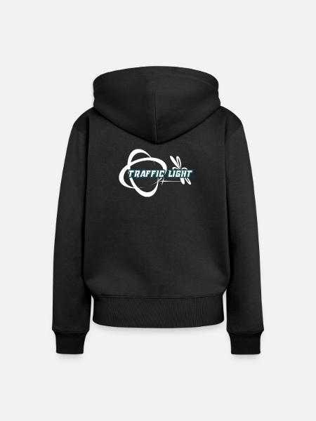 Traffic Light Fusion Logo - Frauen Premium Bio Zip Hoodie - Schwarz