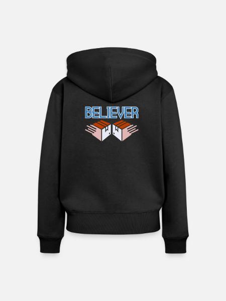 Gläubiger - Frauen Premium Bio Zip Hoodie - Schwarz