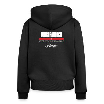 Jungfraujoch - Women's Premium Organic Zip Hoodie - black - Back - Julia (174cm)