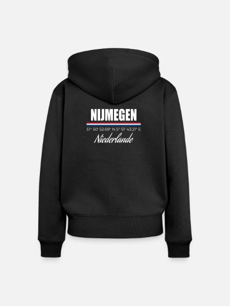 Nijmegen - Frauen Premium Bio Zip Hoodie - Schwarz