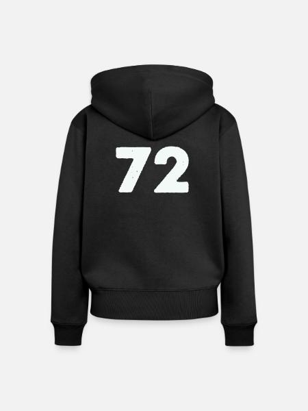 72 - Frauen Premium Bio Zip Hoodie - Schwarz