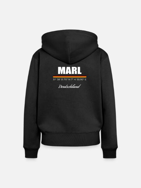 Marl - Frauen Premium Bio Zip Hoodie - Schwarz