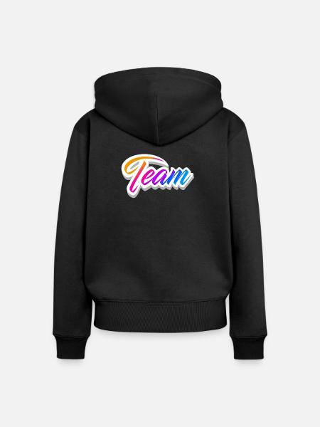 Team - Frauen Premium Bio Zip Hoodie - Schwarz