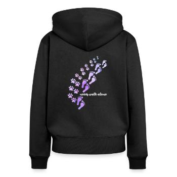 Never Walk Alone - Women's Premium Organic Zip Hoodie - black - Back - Julia (174cm)