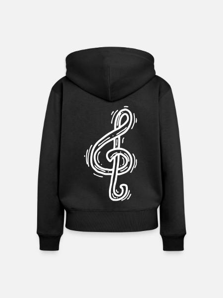 Fröhliche Musiknote - Frauen Premium Bio Zip Hoodie - Schwarz