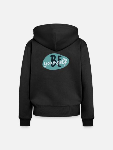 Sei du selbst - Frauen Premium Bio Zip Hoodie - Schwarz