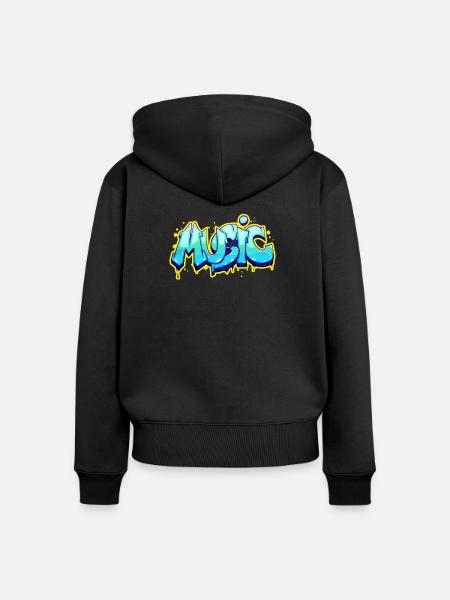 Music - Frauen Premium Bio Zip Hoodie - Schwarz