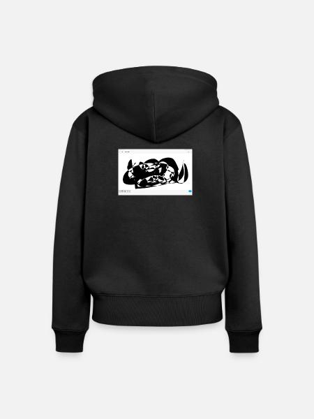 Schwarze Abstraktion Linienflug - Frauen Premium Bio Zip Hoodie - Schwarz