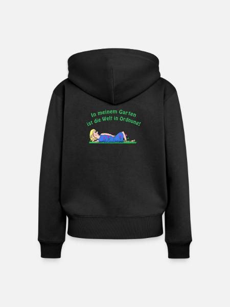 Mein Garten - Frauen Premium Bio Zip Hoodie - Schwarz