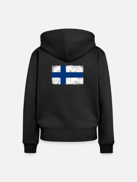 Finnland - Frauen Premium Bio Zip Hoodie - Schwarz