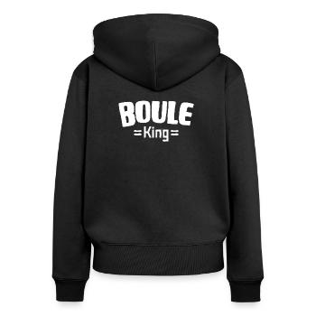Boules Roi Boules pour Bouler Boccia Jeu Botcha - Sweat à capuche zippé Premium bio Femme - noir - Dos - Julia (174cm)
