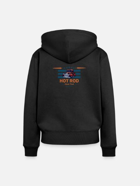 Hot Rod / Hot Rods - Frauen Premium Bio Zip Hoodie - Schwarz