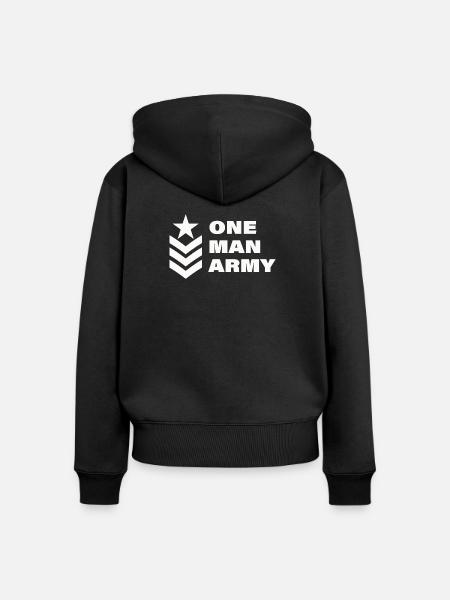 ONE MAN - Frauen Premium Bio Zip Hoodie - Schwarz