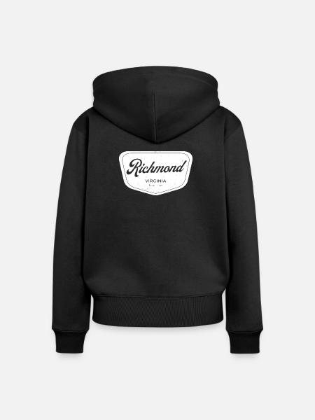 Richmond Virginia Script Emblem - Frauen Premium Bio Zip Hoodie - Schwarz