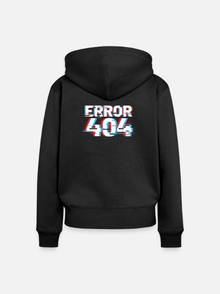 Fehler 404 Glitch - Frauen Premium Bio Zip Hoodie - Schwarz