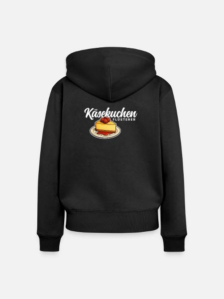 Käsekuchen Flüsterer - Frauen Premium Bio Zip Hoodie - Schwarz