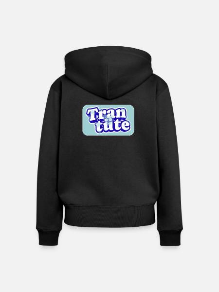 Echte Trantüte im Dienst - Frauen Premium Bio Zip Hoodie - Schwarz