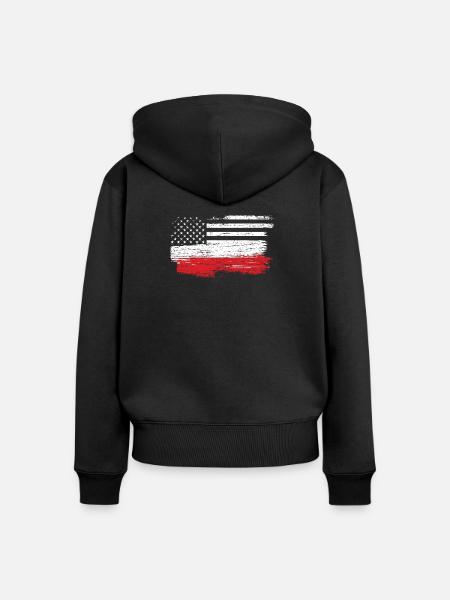 Gebürstete U.S. Flagge Kunst - Frauen Premium Bio Zip Hoodie - Schwarz