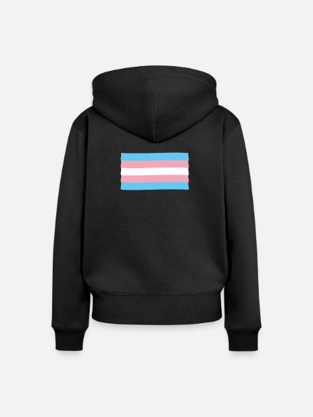 Trans Transgender Pride Flagge - Frauen Premium Bio Zip Hoodie - Schwarz