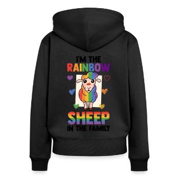 Identity Politics Pride Lgbtq Rainbow Transgender - Frauen Premium Bio Zip Hoodie - Schwarz - Hinten - Julia (174cm)