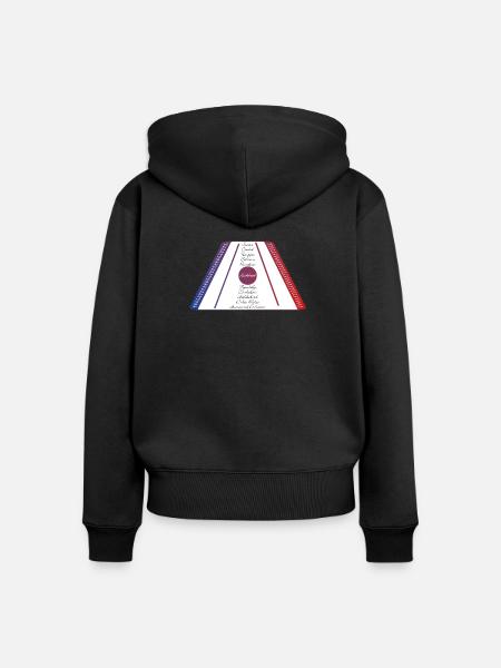 Hackbrett blau rot - Frauen Premium Bio Zip Hoodie - Schwarz