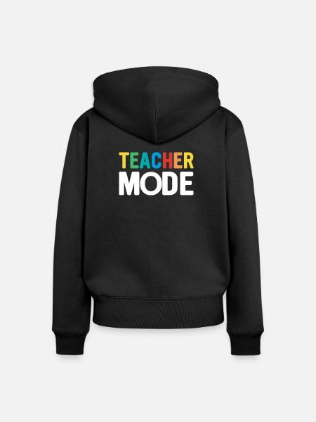 Lehrer-Design mit bunten Buchstaben - Frauen Premium Bio Zip Hoodie - Schwarz