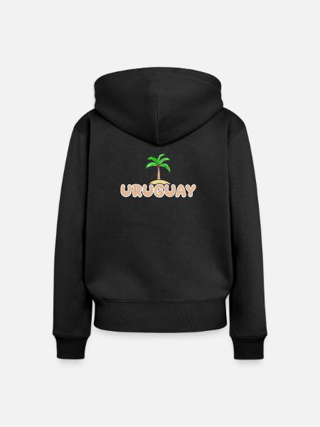 Uruguay als Uruguay - Frauen Premium Bio Zip Hoodie - Schwarz