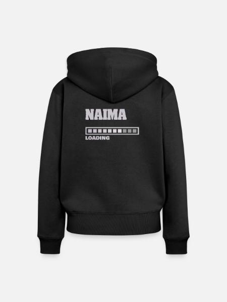 Geschenk für Naima - Frauen Premium Bio Zip Hoodie - Schwarz
