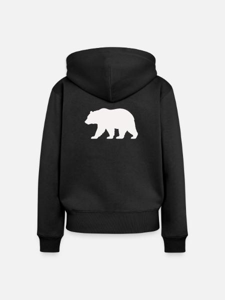 Bär Silhouette - Frauen Premium Bio Zip Hoodie - Schwarz