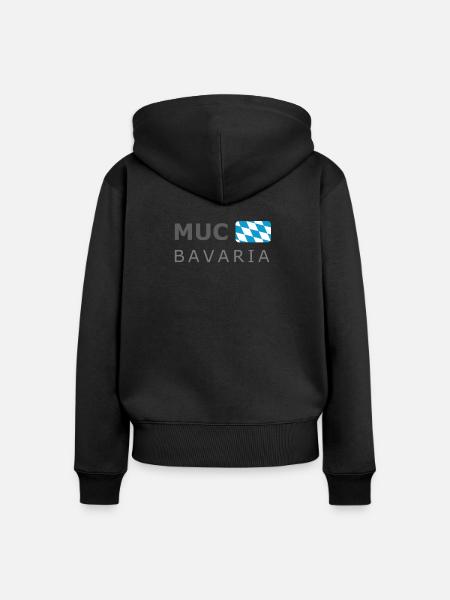 MUC BAVARIA dark-lettered - Frauen Premium Bio Zip Hoodie - Schwarz