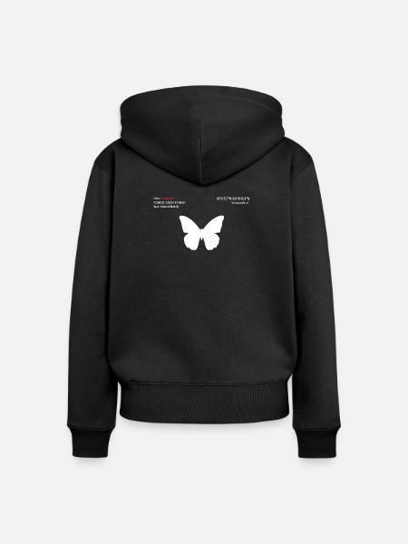 Schmetterling - Frauen Premium Bio Zip Hoodie - Schwarz