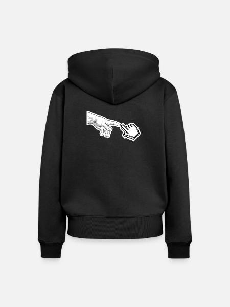 Pixelzeiger Handkunst - Frauen Premium Bio Zip Hoodie - Schwarz